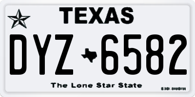 TX license plate DYZ6582