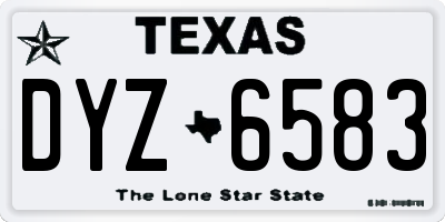 TX license plate DYZ6583