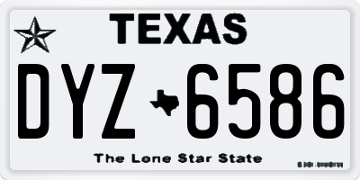 TX license plate DYZ6586