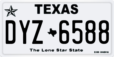 TX license plate DYZ6588