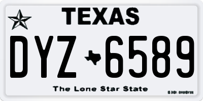 TX license plate DYZ6589