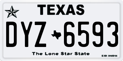 TX license plate DYZ6593