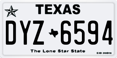 TX license plate DYZ6594
