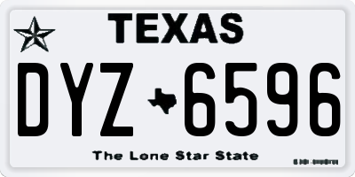 TX license plate DYZ6596