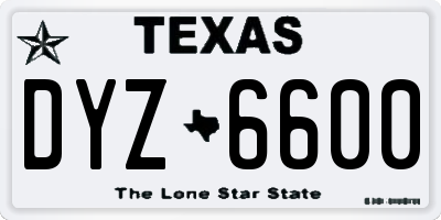 TX license plate DYZ6600