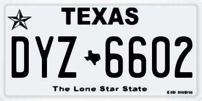 TX license plate DYZ6602