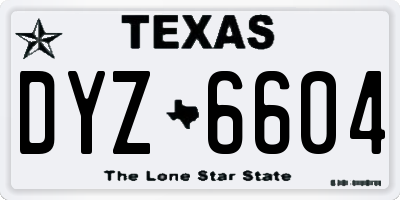 TX license plate DYZ6604