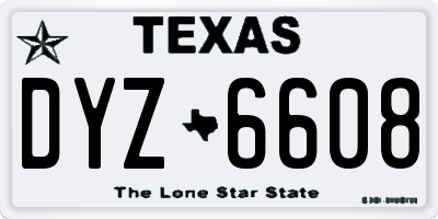 TX license plate DYZ6608