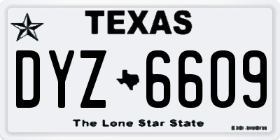 TX license plate DYZ6609