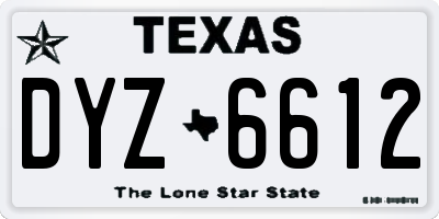 TX license plate DYZ6612