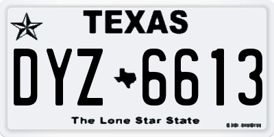 TX license plate DYZ6613