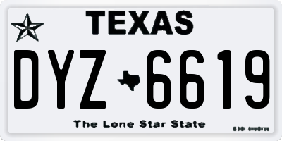 TX license plate DYZ6619