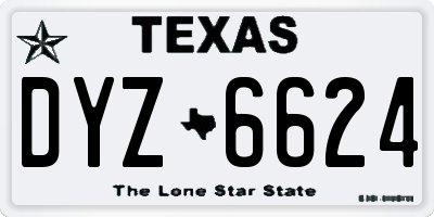 TX license plate DYZ6624