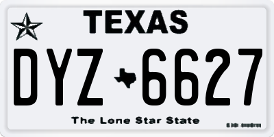 TX license plate DYZ6627