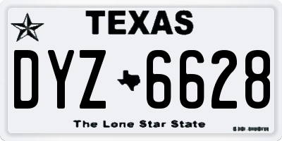 TX license plate DYZ6628