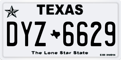 TX license plate DYZ6629