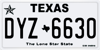 TX license plate DYZ6630
