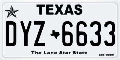 TX license plate DYZ6633