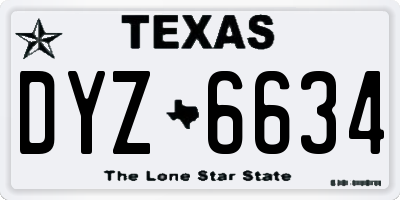 TX license plate DYZ6634