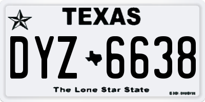 TX license plate DYZ6638
