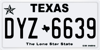 TX license plate DYZ6639