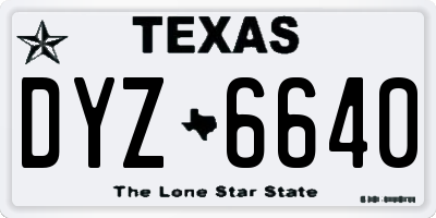 TX license plate DYZ6640