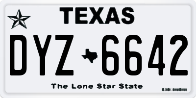 TX license plate DYZ6642
