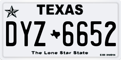TX license plate DYZ6652
