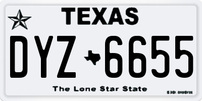 TX license plate DYZ6655