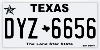 TX license plate DYZ6656