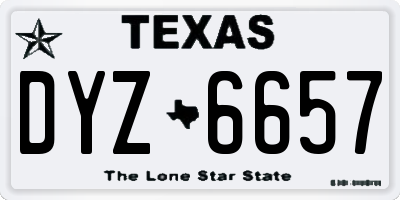 TX license plate DYZ6657