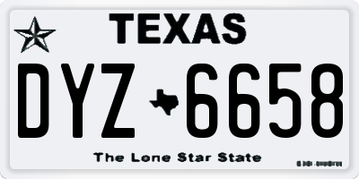 TX license plate DYZ6658
