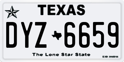 TX license plate DYZ6659