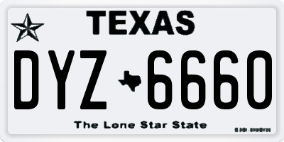 TX license plate DYZ6660