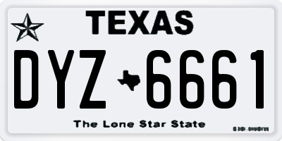 TX license plate DYZ6661