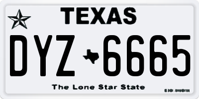 TX license plate DYZ6665