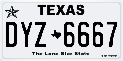 TX license plate DYZ6667