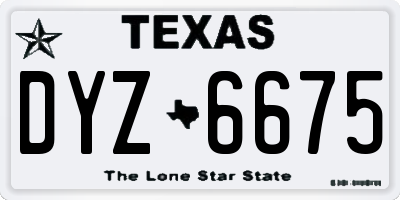 TX license plate DYZ6675