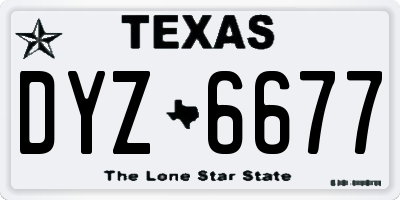 TX license plate DYZ6677