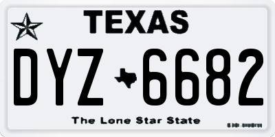 TX license plate DYZ6682