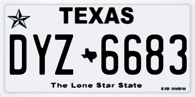 TX license plate DYZ6683