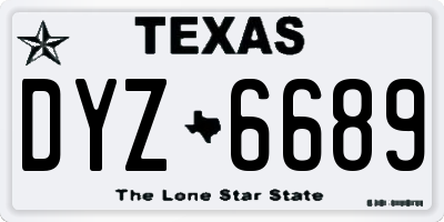 TX license plate DYZ6689