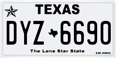TX license plate DYZ6690