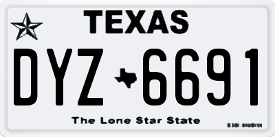 TX license plate DYZ6691