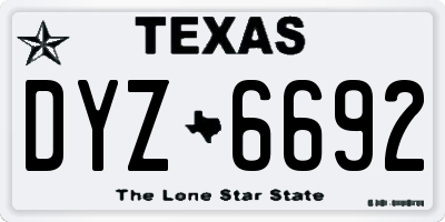 TX license plate DYZ6692