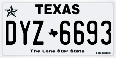 TX license plate DYZ6693