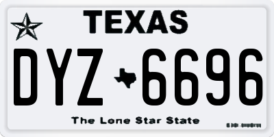 TX license plate DYZ6696