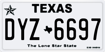 TX license plate DYZ6697
