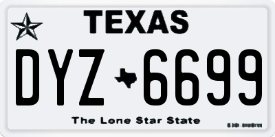 TX license plate DYZ6699