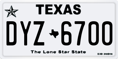 TX license plate DYZ6700